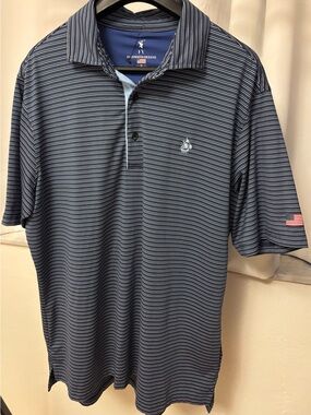 Fairway & Greene Navy & Light Blue Striped Golf Polo